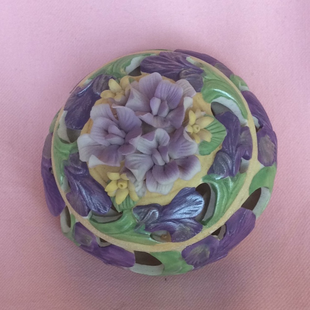 FINAL SALE PRICE Beautiful Floral Treasure Box with Hinged Lid